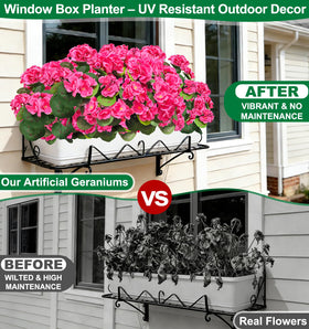 TURNMEON geraniums UV-resistant fabric for weatherproof outdoor decor