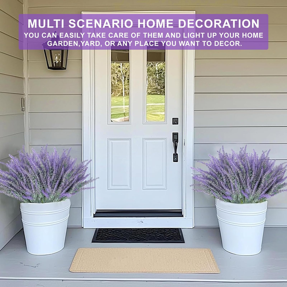 TURNMEON artificial lavender in a container demonstrates fade-free color
