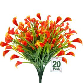 Turnmeon Calla Lily outdoor bouquet with vibrant orange-red blooms for patios