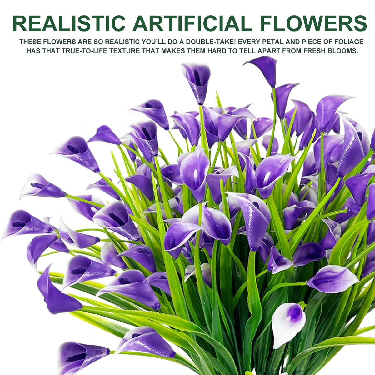 TURNMEON Calla Lily stems bend to create natural-looking displays.