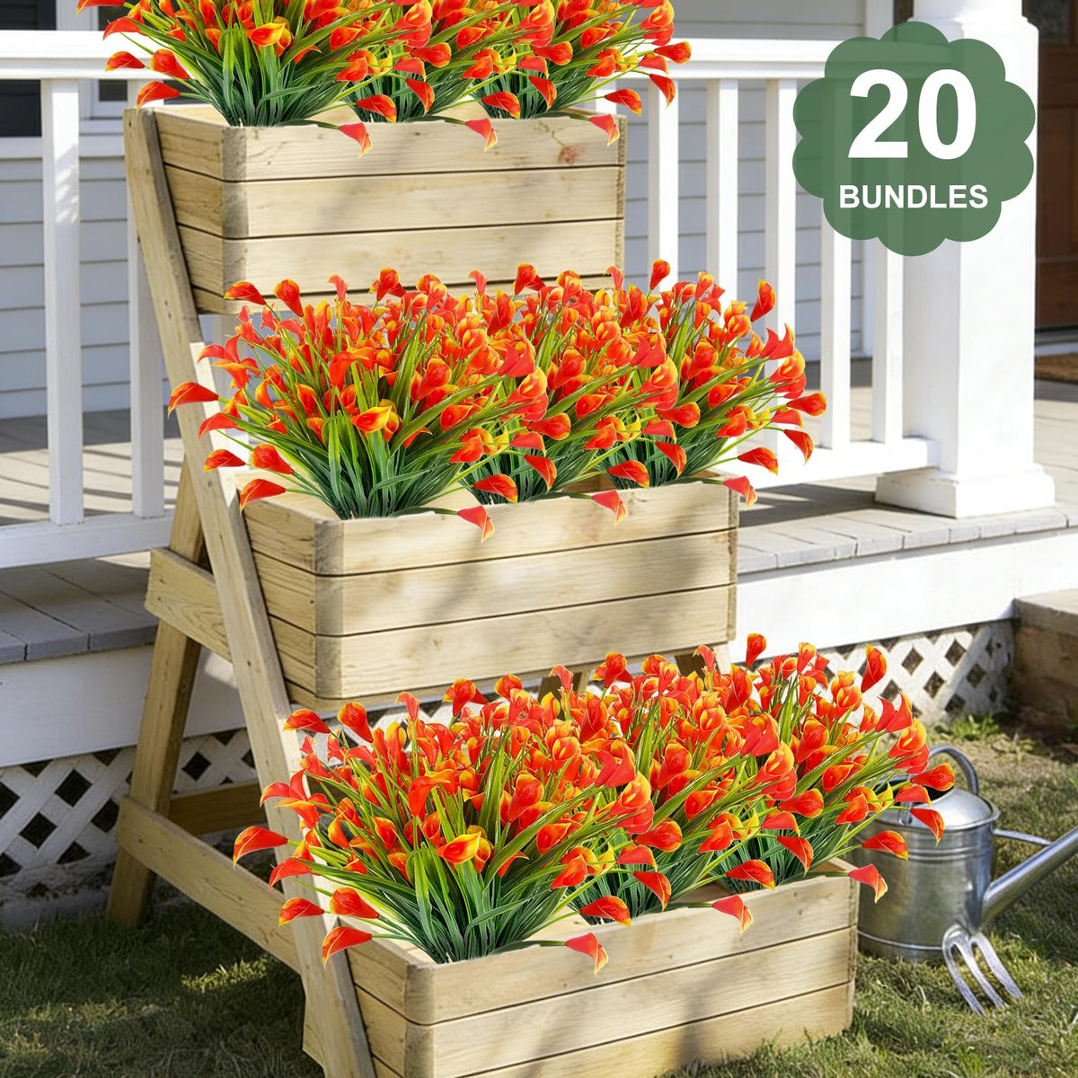 Turnmeon Calla Lily bouquet measures 13 by 14 inches for planters