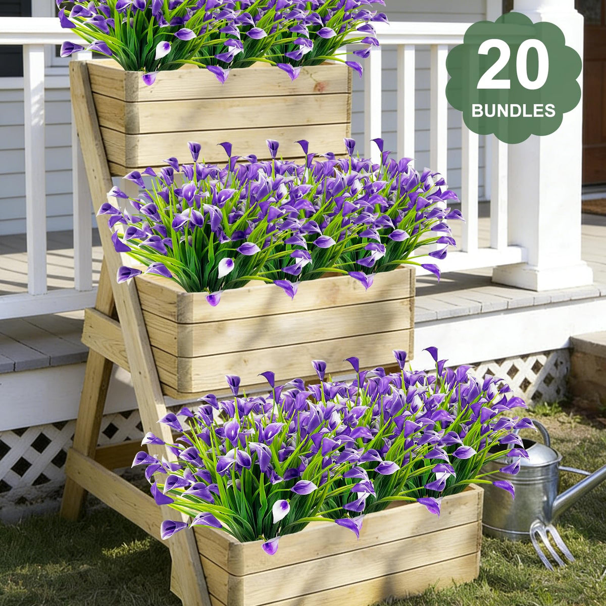 TURNMEON Calla Lily colors stay vivid; UV-resistant outdoor display.