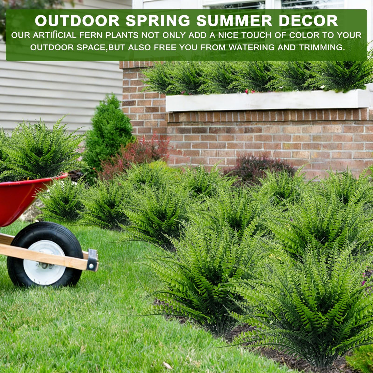 TURNMEON Easy-clean faux plants maintain color with regular dusting.