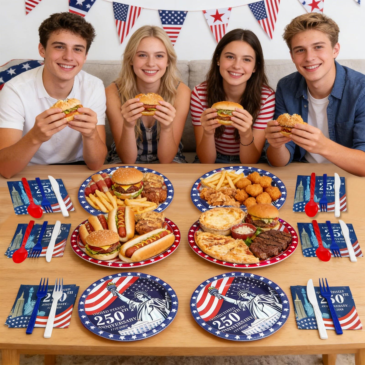 TURNMEON flag napkins create a cohesive patriotic look and quick cleanup