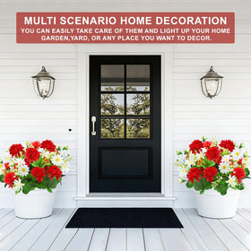 TURNMEON full four-bunch bouquet of red dahlia and daisy-style blooms