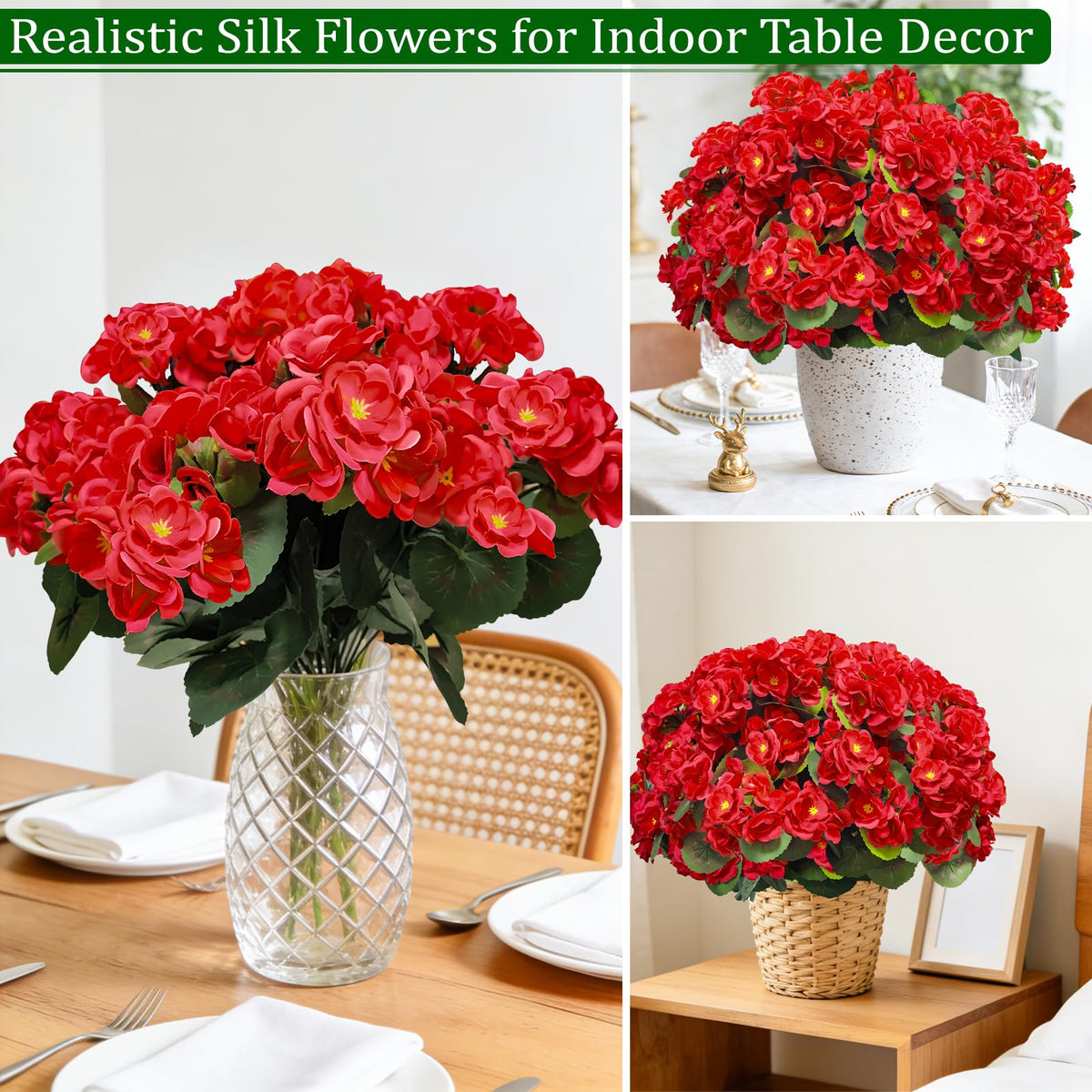 TURNMEON adjustable leaves geraniums for versatile arrangement.