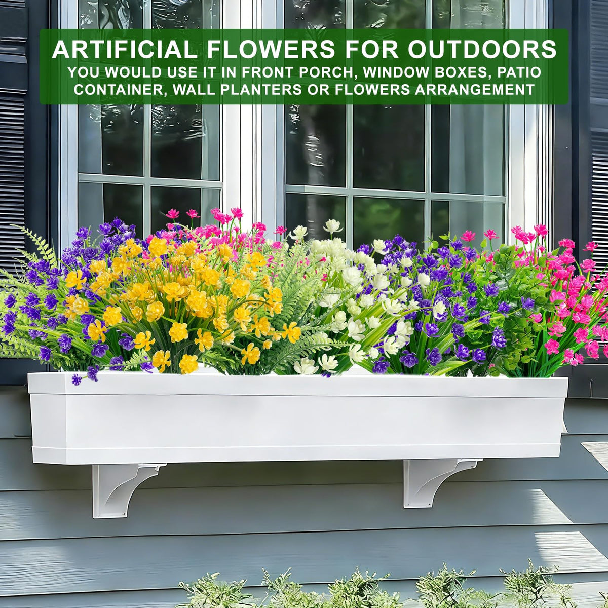 TURNMEON Outdoor artificial flowers full set for effortless decorative schemes.