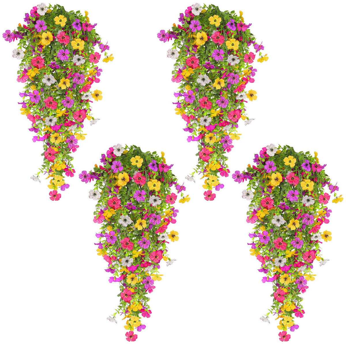 TURNMEON outdoor flowers hanging setup with realistic colors for patios and porches.