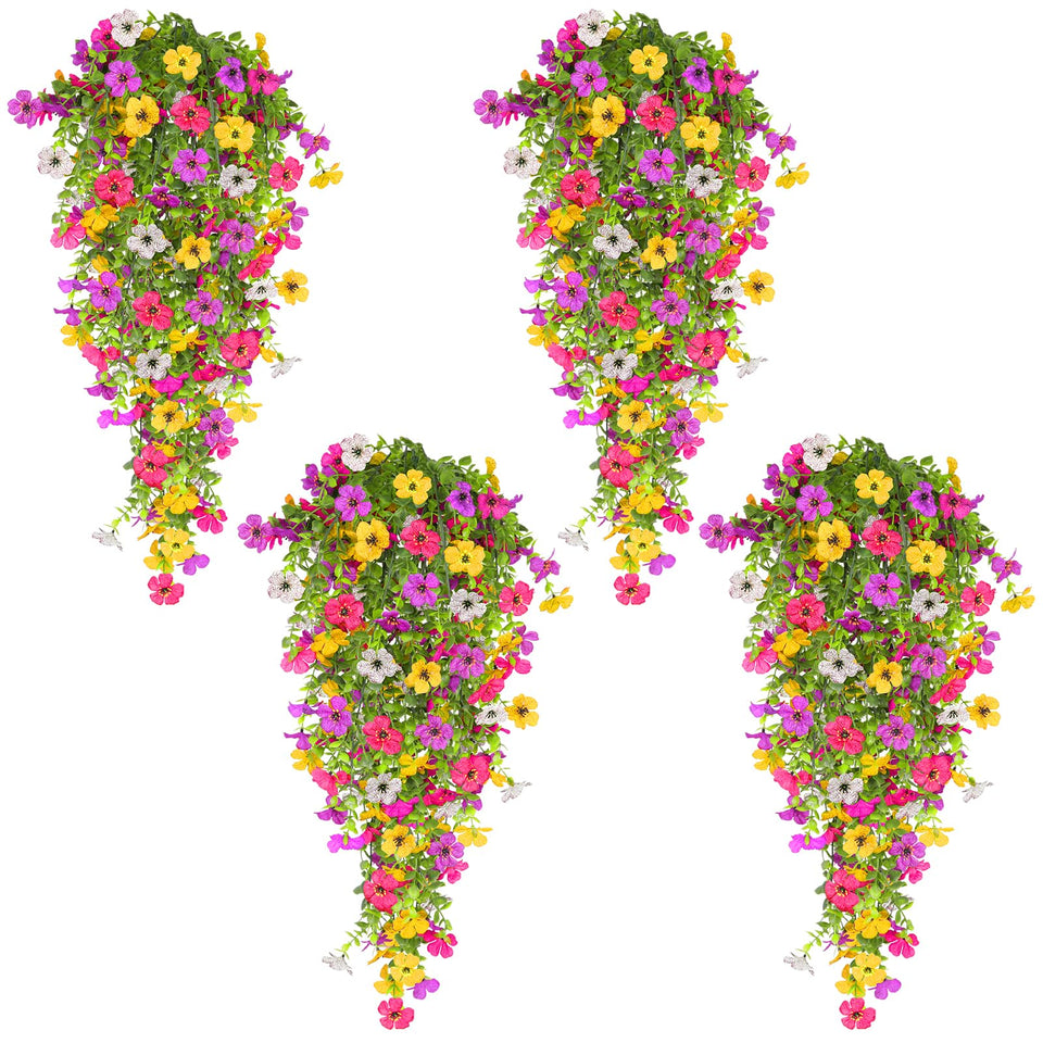 TURNMEON outdoor flowers hanging setup with realistic colors for patios and porches.