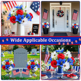 Turnmeon patriotic decor suitable for outdoor gardens or indoor mantels.