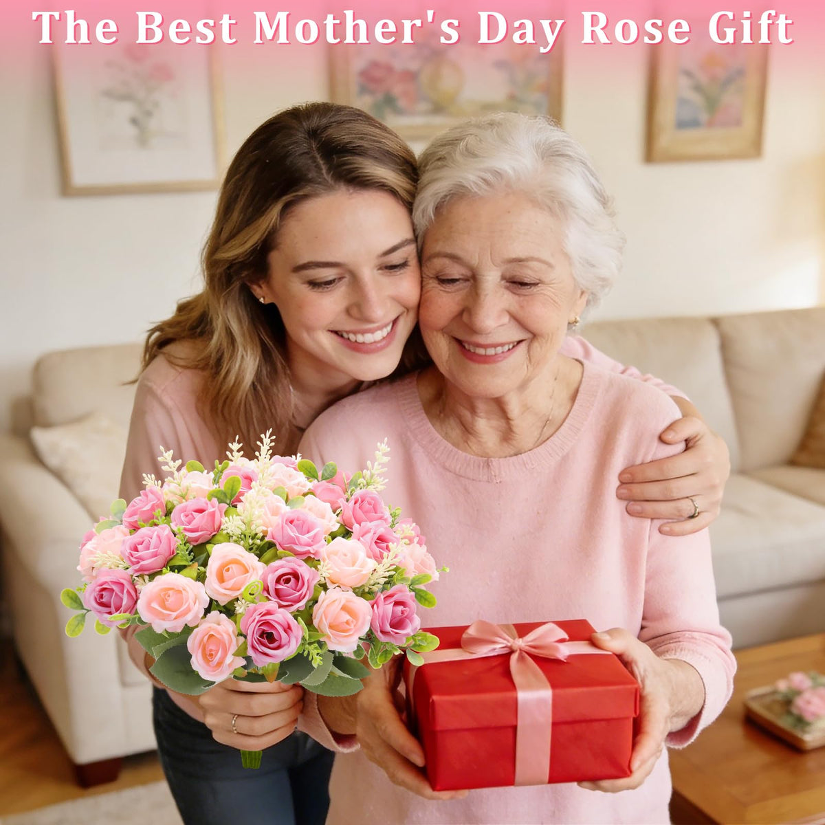 TURNMEON outdoor-ready pink roses with UV resistance for garden setups.