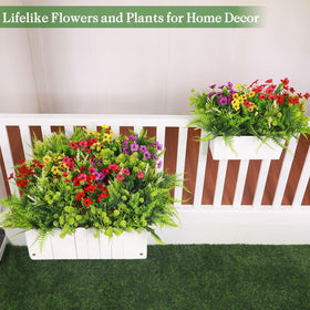 TURNMEON patio and porch display with UV-resistant faux flowers