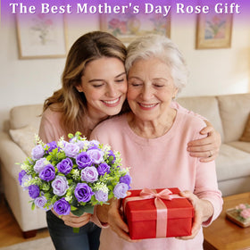 Turnmeon indoor outdoor purple rose bouquet suited for versatile decoration.