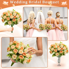 TURNMEON roses wedding bouquet centerpiece provides elegant maintenance-free charm