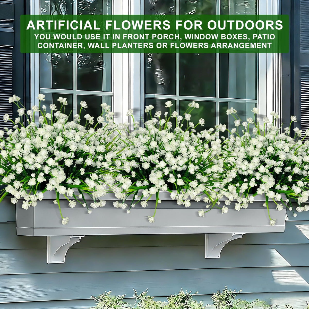 TURNMEON waterproof all-weather flowers endure outdoors through seasons.