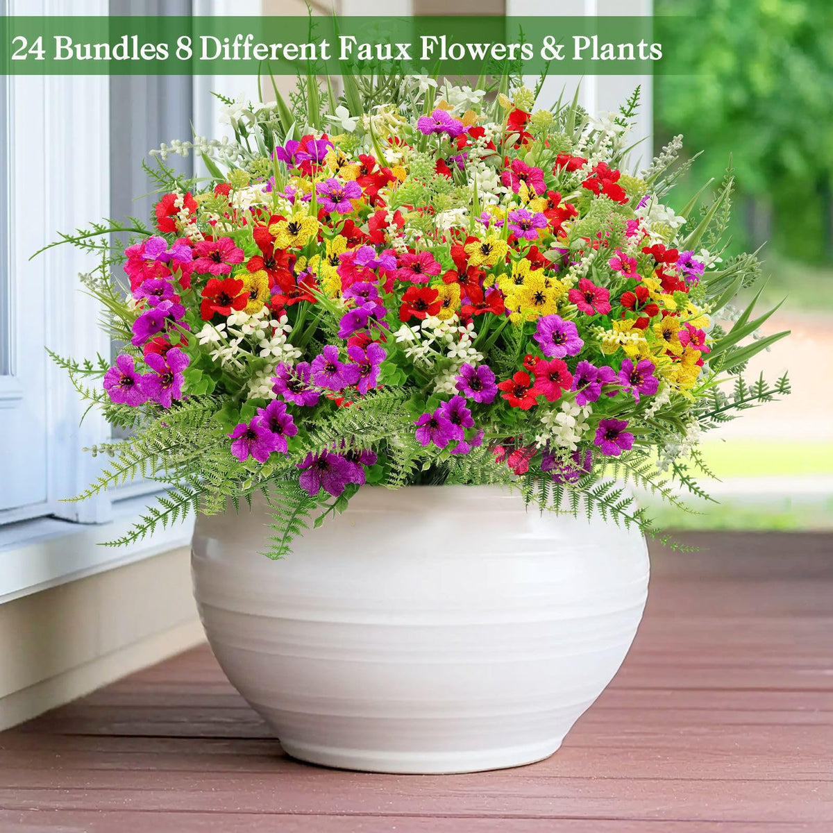 TURNMEON window box faux plants for bright kitchen or entryway