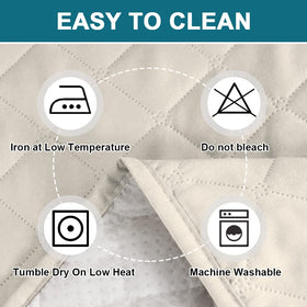 Care label shows cold washing and low-heat tumble dry instructions.