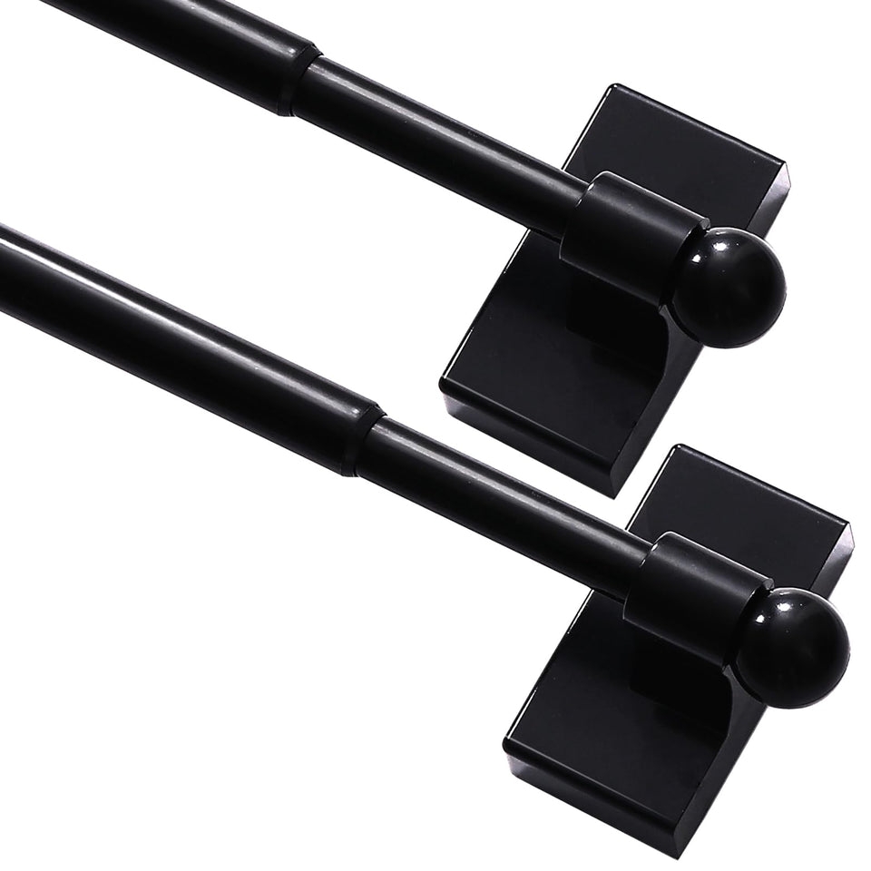 Turquoize magnetic curtain rod on steel door enables quick, tool-free setup.