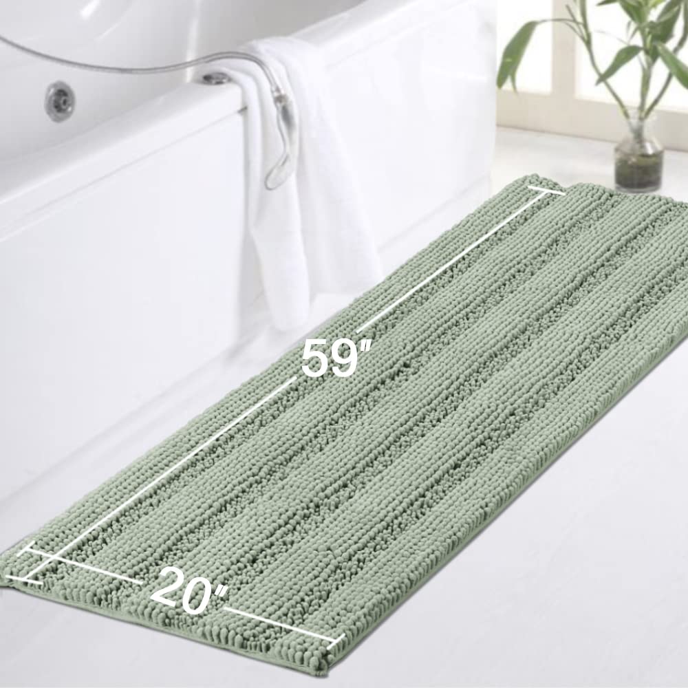 Turquoize Sage rug 3-layer chenille detail emphasizes luxurious fluffy texture