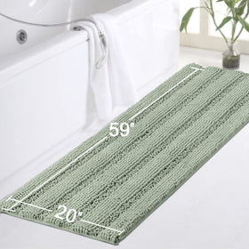 Turquoize Sage rug 3-layer chenille detail emphasizes luxurious fluffy texture