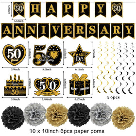 Turypaty Happy 50th Anniversary banner creates a focal milestone display