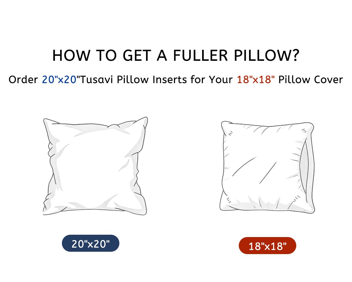 Decor pillow pair on bed with Tusavi inserts for coordinated decor