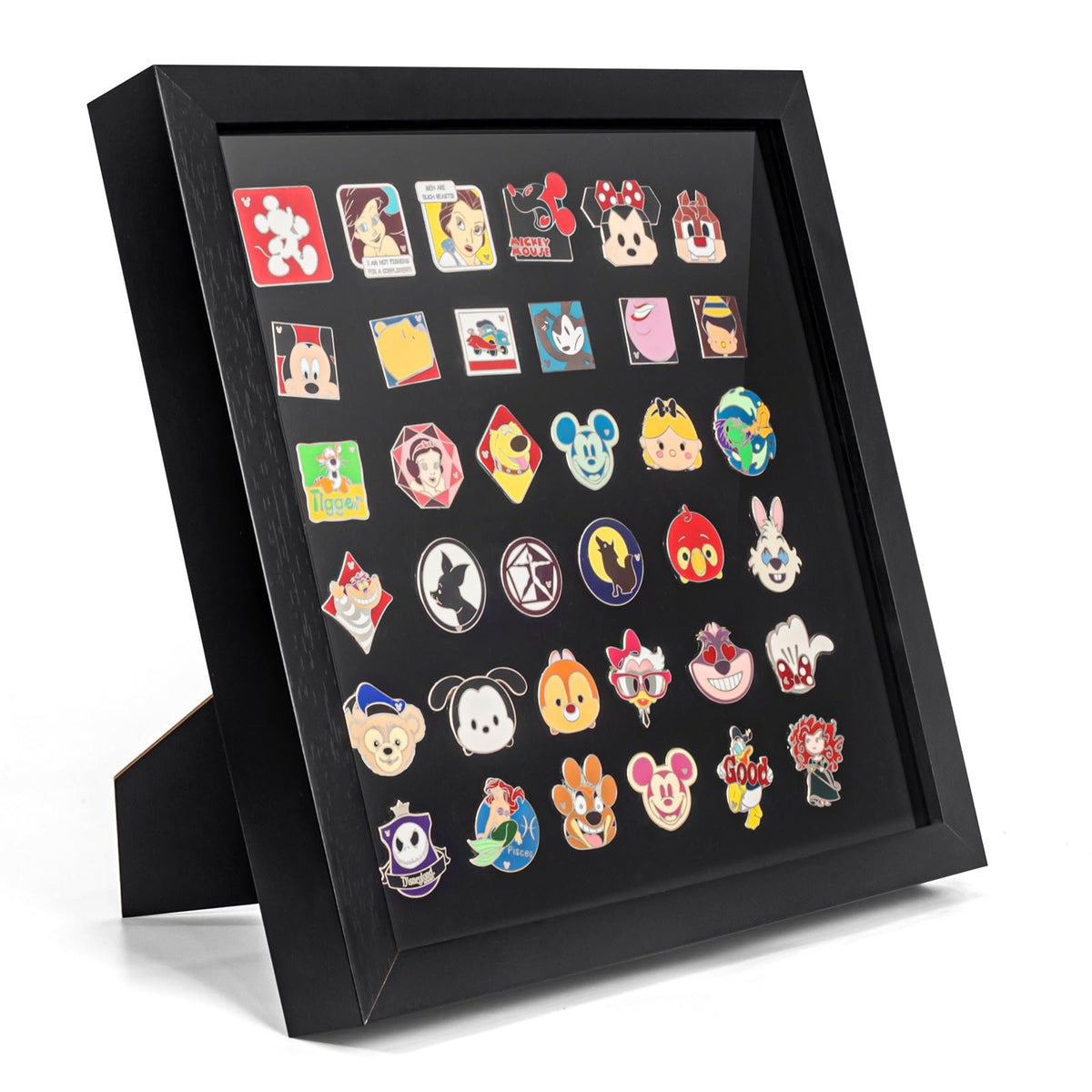 Tutata enamel pin frame 11x11 front view ideal for organizing a pin collection