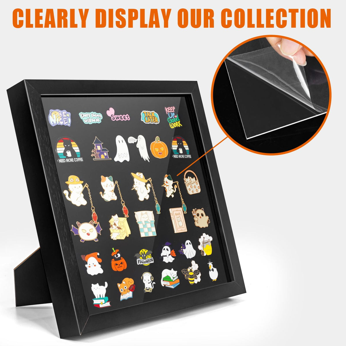 Durable composite wood frame by Tutata for long-lasting pin displays