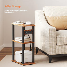 TUTOTAK 3-tier storage end table designed for compact spaces