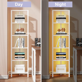 TUTOTAK LED corner shelf fits into tight corners maximizing living room space