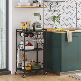 TUTOTAK bar cart dimensions 11.8 by 17 by 33 inches for compact spaces.