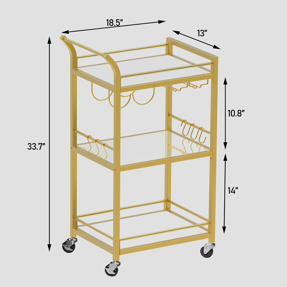 TUTOTAK bar cart easy assembly with clear, tool-free setup