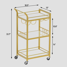 TUTOTAK bar cart easy assembly with clear, tool-free setup