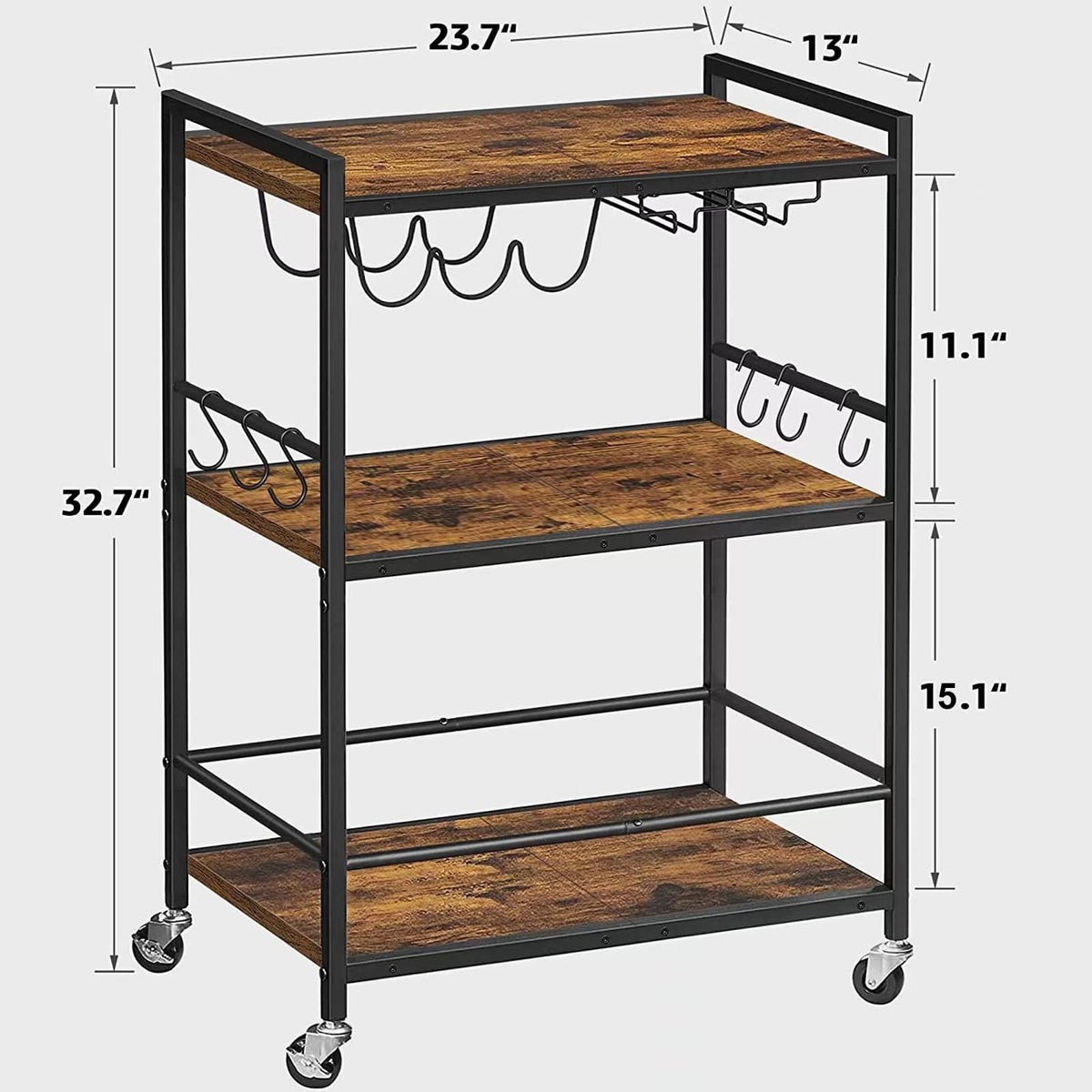 TUTOTAK bar cart doubles as a microwave stand for compact kitchens