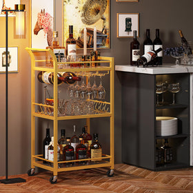 TUTOTAK bar cart serves as a mobile kitchen or drink station