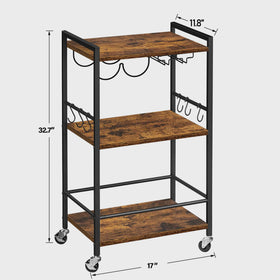 TUTOTAK bar cart protective fence prevents items from slipping off the lower shelf.