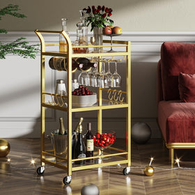 TUTOTAK bar cart wine rack stores bottles neatly for easy access