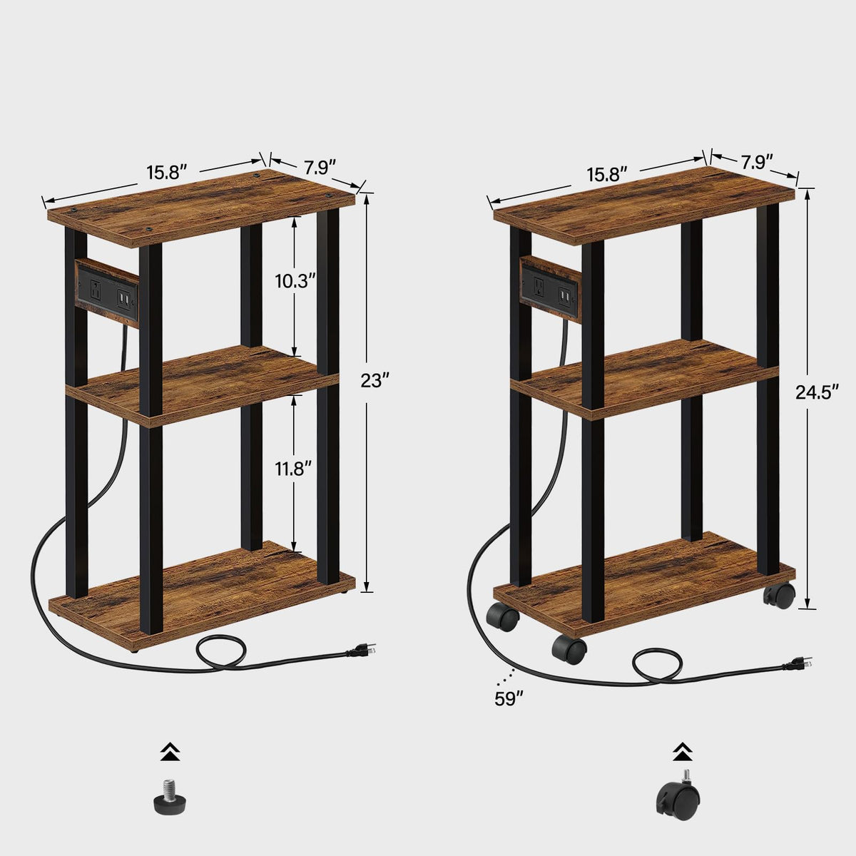 TUTOTAK bedside nightstand compact table supporting books and a cup