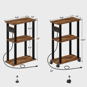 TUTOTAK bedside nightstand compact table supporting books and a cup