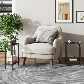 TUTOTAK black end table with modern design complements living rooms.