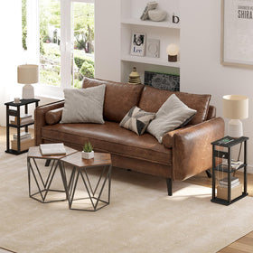 TUTOTAK black finish end table complements modern decor.