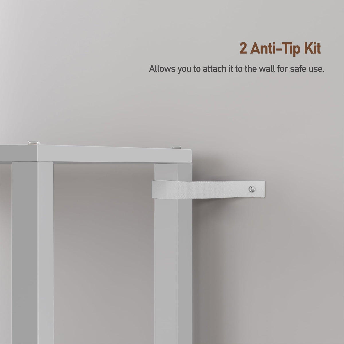 TUTOTAK anti-tilt wall attachment for added stability.
