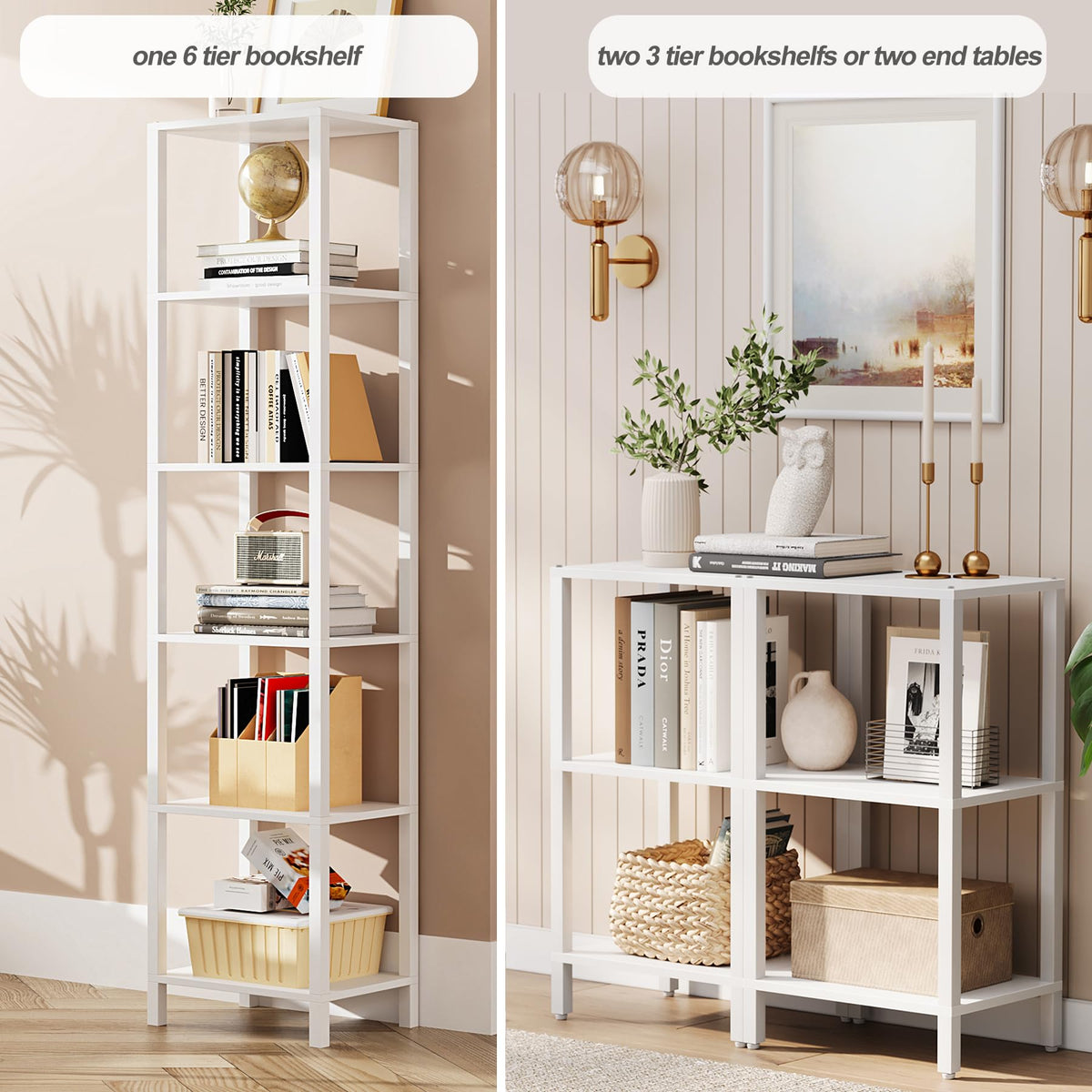 TUTOTAK bookshelf with end-table option demonstrates flexible room organization.