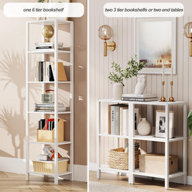 TUTOTAK bookshelf with end-table option demonstrates flexible room organization.
