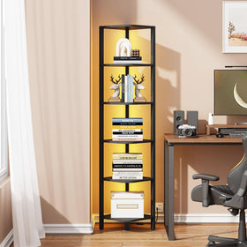 TUTOTAK corner shelf with anti-tilt wall strap adds stability.