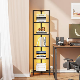 TUTOTAK corner shelf in black finish fits tight corner spaces stylishly