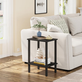 TUTOTAK end table 2-tier open shelf for drinks and books in small spaces