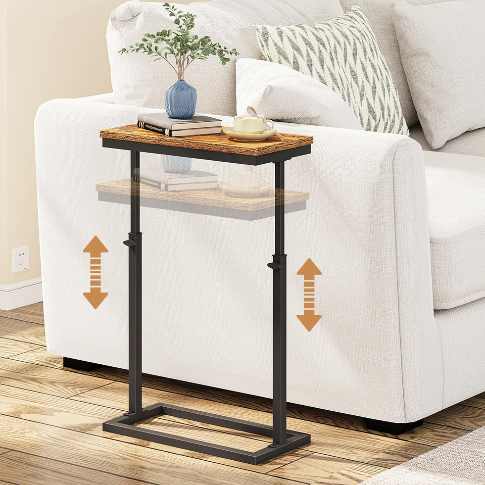 TUTOTAK end table adjustable height beside the sofa for flexible work.