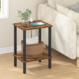 TUTOTAK end table charging station side view with accessible outlets
