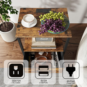 TUTOTAK end table on floor showing extension cord reach and flexibility
